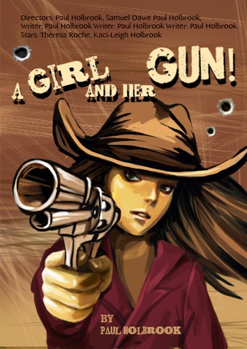 Image design with the title 'A GIRL AND HER GUN - MOVIE POSTER CONTEST'