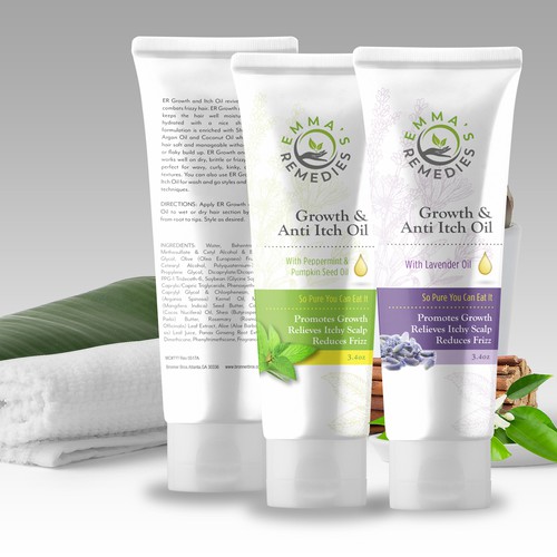 Skincare label with the title 'Emma's Remedies Skincare'