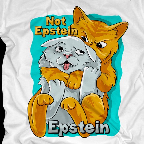 Cat t-shirt with the title 'Cat strangling cat'