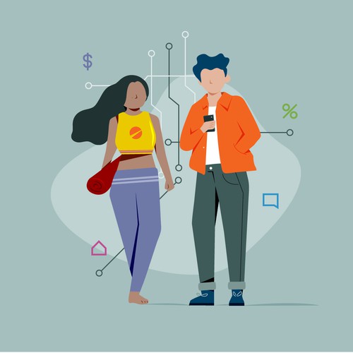 Character artwork with the title 'Teen Tech Illustration'