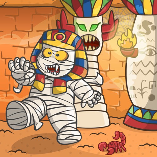 Scorpion design with the title 'Recreate child’s artwork: the vampire mummy!'