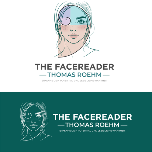 Fibonacci design with the title 'handwritten logo style for The Facereader '