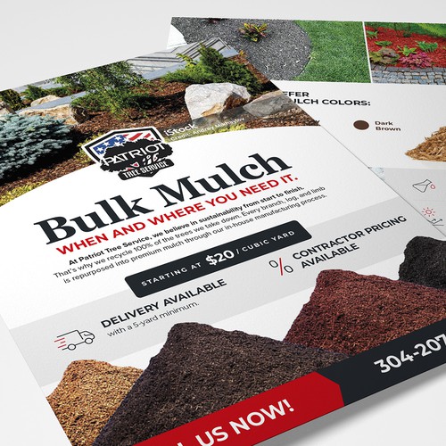 Landscape design with the title 'Bold Flyer Design for Patriot Tree Service'