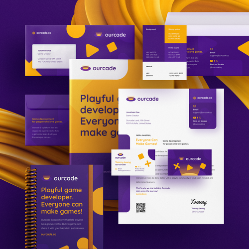 Letterhead design with the title 'Ourcade | Creative Brand Stationery'