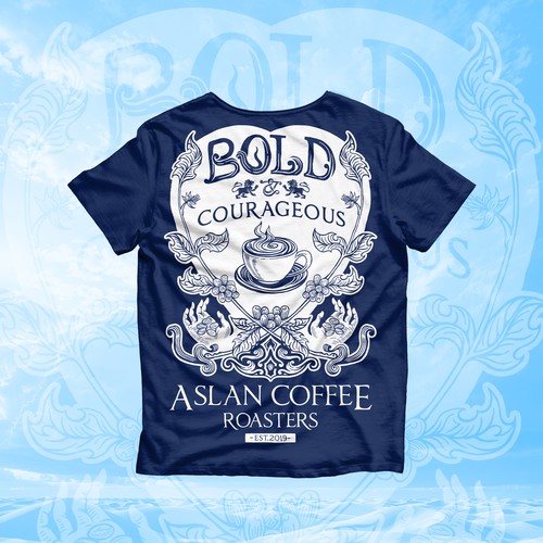 Coffee t-shirt with the title 'ASLAN COFFEE T-SHIRT DESIGN'