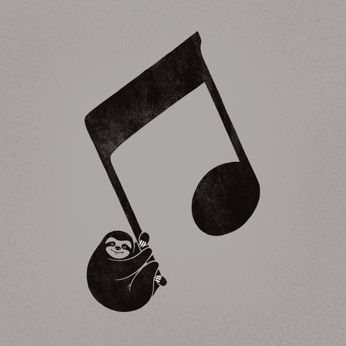 Note design with the title 'Slow Music'