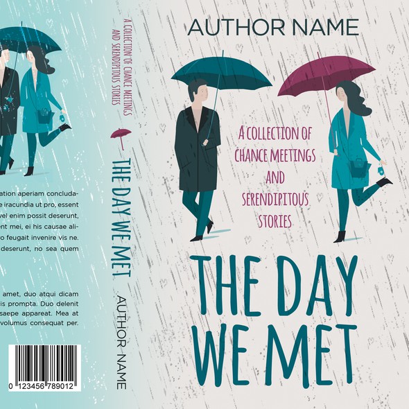 Comedy book cover with the title 'The day we met - Collection of stories about love at first sight'