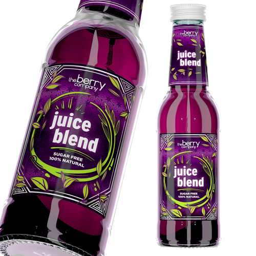 Juice packaging with the title 'Berry Juice Design'