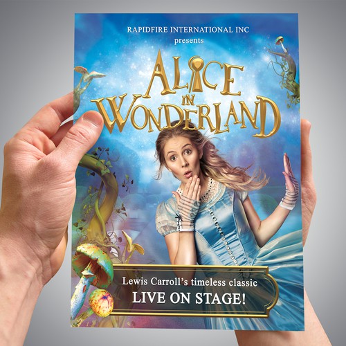 Alice in Wonderland design with the title 'Alice In Wonderland'