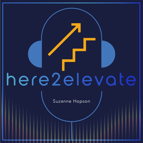 Illustrator design with the title 'Our Here2Elevate Podcast needs an Elevated Design'