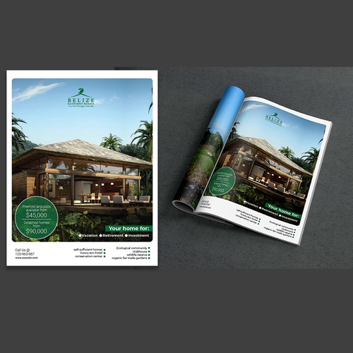 Rainforest design with the title 'Magazine Advertisement '