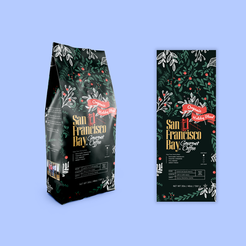 Christmas packaging with the title 'Coffee packaging'