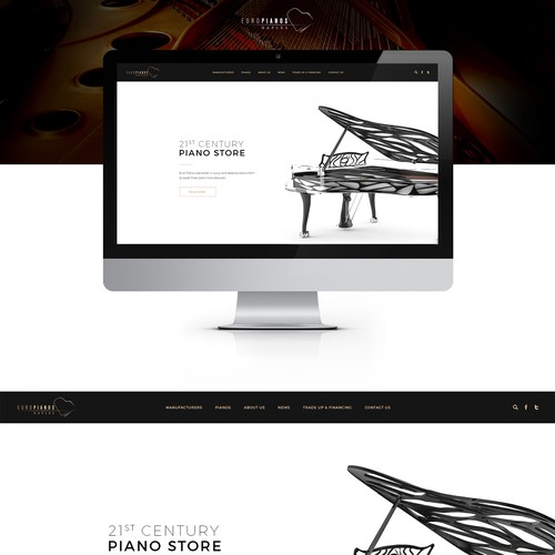 Ecommerce website with the title 'Luxury piano boutique'