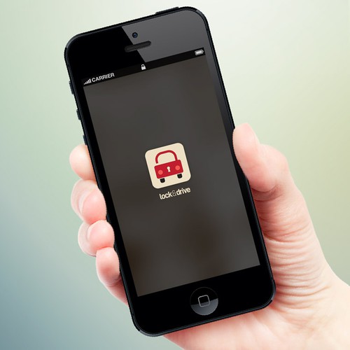 Driving logo with the title 'Mobile app Icon Lock&Drive'