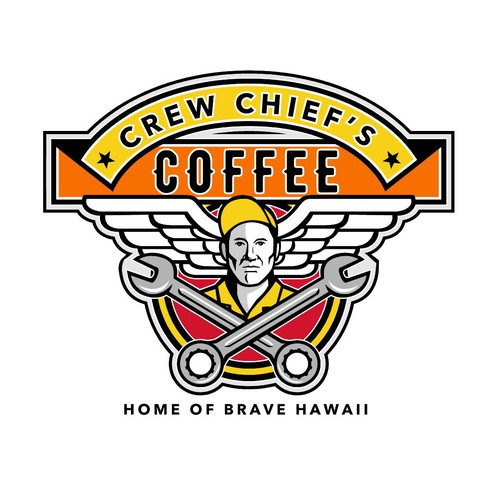Mechanic logo with the title 'Crew Chief's Coffee'
