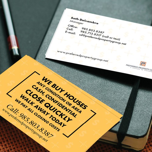 Page layout design with the title 'Business card size promo card'