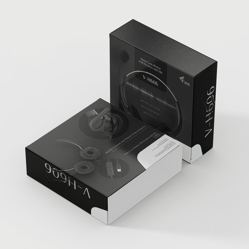 Industrial packaging with the title 'Headset Packaging Box'