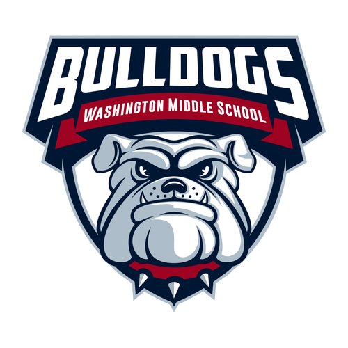 Bulldog design with the title 'Bulldog logo for Washington Middle School'
