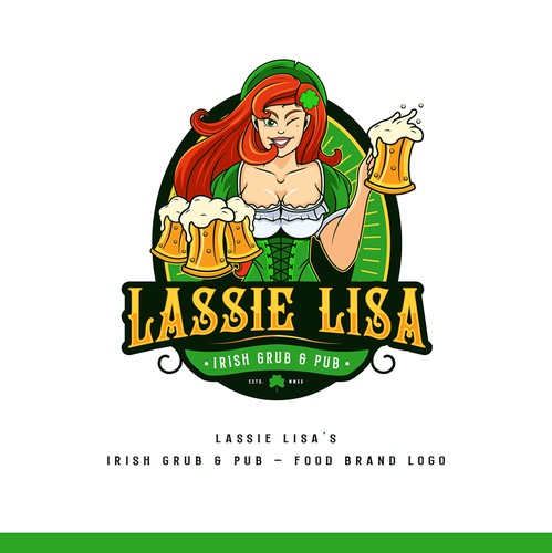 Gastropub logo with the title 'Food Brand Logo design for Lassie Lisa's'