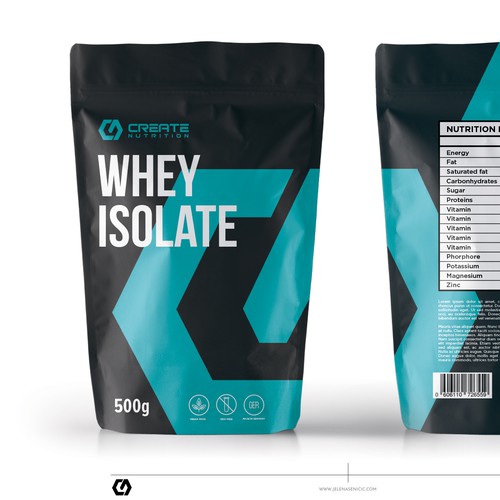Nutrition packaging with the title 'Sport supplement'