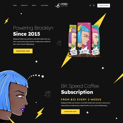 Drink website with the title 'Shopify Coffee Store'