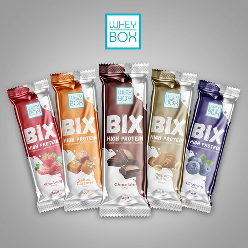 Snack packaging with the title 'Snack bar packaging design'