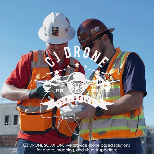 Drone photography logo with the title 'CJ Drone Solution'