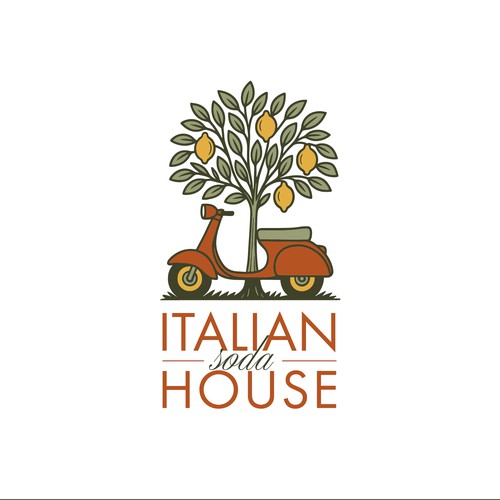 Italian logo with the title 'Logo Vintage Italian Soda House'