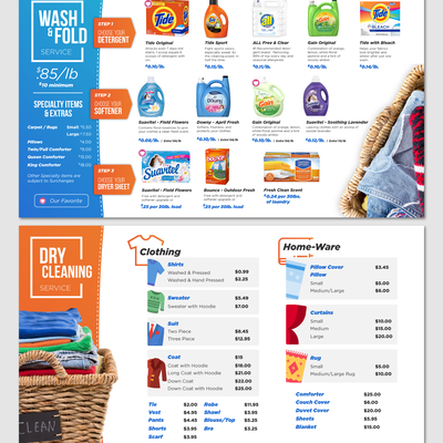 Laundry Menu Design