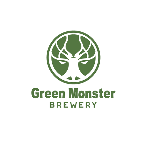 Monster design with the title 'Green monster brewery logo'
