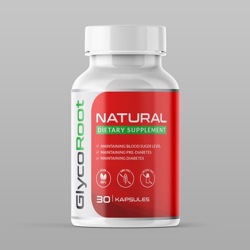 Vitamin packaging with the title 'Natural dietary supplement'