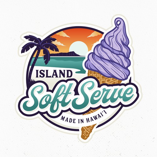 Coconut logo with the title 'Design an Island vibe ice cream logo'