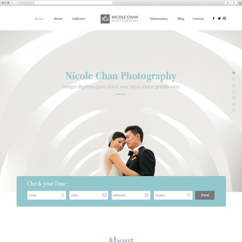 Engagement design with the title 'Photography Website '