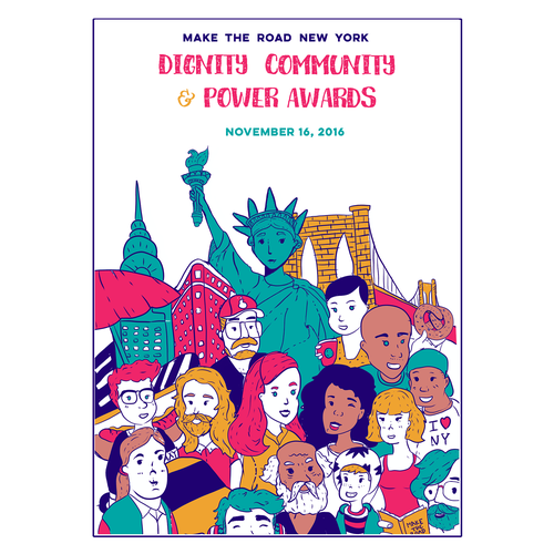 Invitation artwork with the title 'Invitation for Make the road New York'