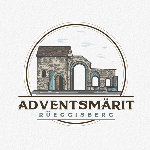Christmas logo with the title 'Logo Design of Adventsmärit Rüeggisberg'