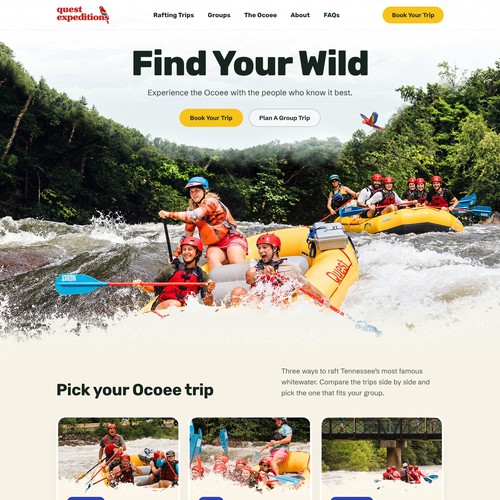 Design with the title 'Adventure Travel Website Design for Quest Expeditions'