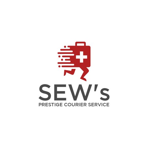 Logo with the title 'Medical delivery courier'