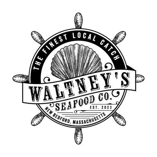 Seafood logo with the title 'Vintage Seafood Logo Concept'