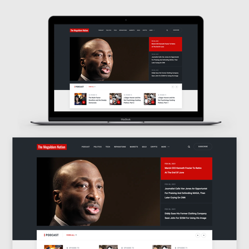 Creative website with the title 'Website Design for a News Site'