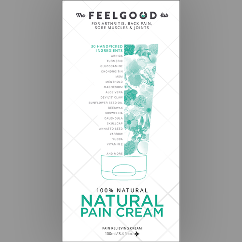 Cream packaging with the title 'Pain Cream Packaging Design'