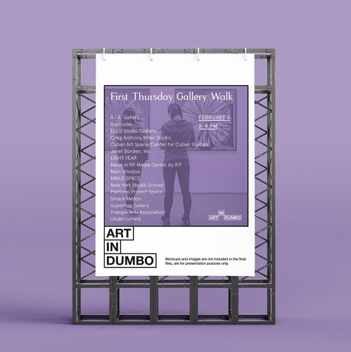 Modular design with the title 'Modular logo for Art In DUMBO'
