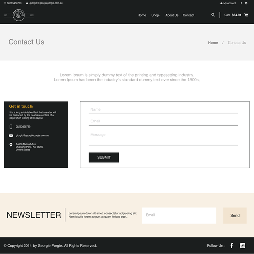 Contact design with the title 'Contact'