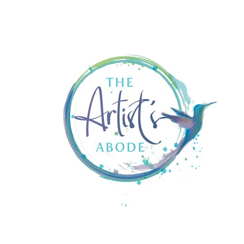 Brush stroke logo with the title 'logo for the Artist's Abode'