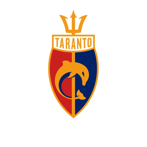 Trident logo with the title 'Taranto F.C. 1927 - Club Badge Rebrand'