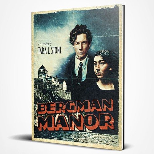 Classic book cover with the title 'Book Cover with Vintage Film Poster Appearance'