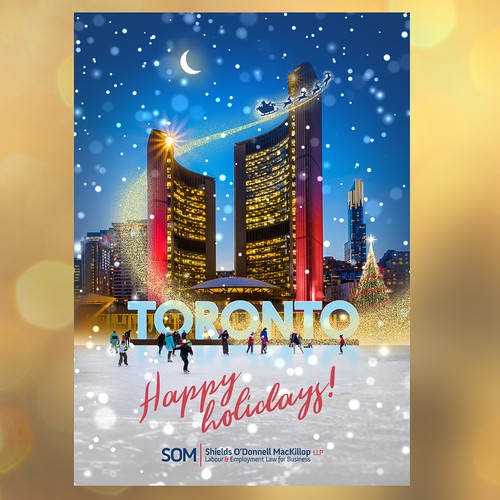 New Year's design with the title 'Holiday card for the competition.'