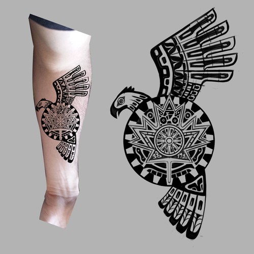 Aztec design with the title 'Aztec Tattoo'