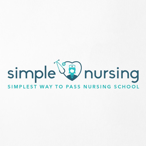 Stethoscope design with the title 'Logo for simple nursing'
