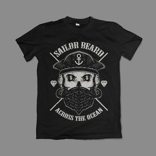 Rock t-shirt with the title 'Sailor Beard t-shirt design'