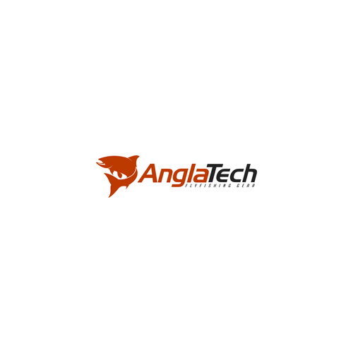 Tail design with the title 'Logo For AnglaTech Fly Fishing Tackle'